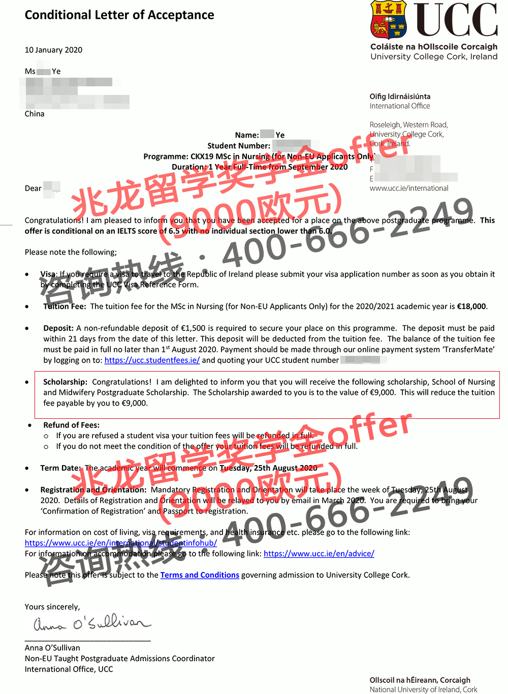 叶qin科克大学护理学硕士Offer+9000欧奖学金-北京兆龙留学.jpg